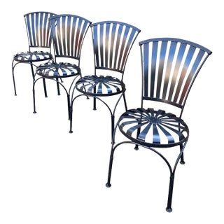 1950s Francois Carre Petite Fan Back Chairs - Set of 4, Attributed For Sale