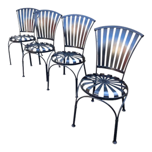 1950s Francois Carre Petite Fan Back Chairs - Set of 4, Attributed