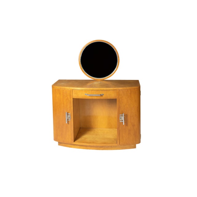 Art Deco Vanity Console Table in Spruce Wood, 1940s For Sale