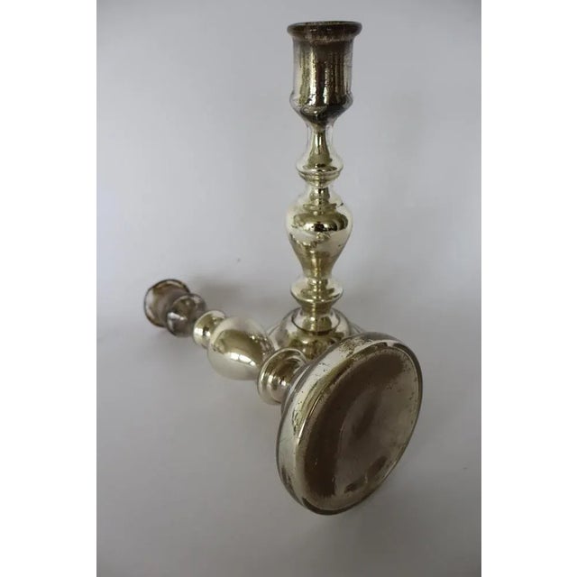 2 wonderful mercury glass candlesticks. High quality mouthblown item. Fine and heavy candlesticks in very good condition....