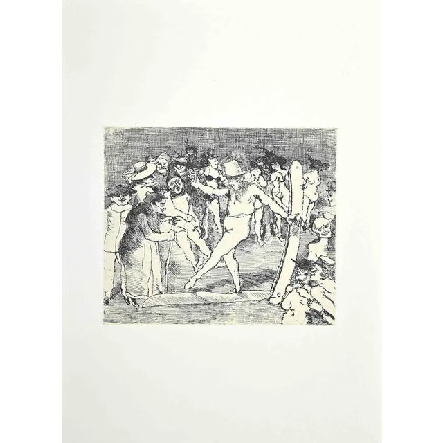 Figures is a Vintage Offset Print on ivory-colored paper, realized by Franco Gentilini ( Italian Painter, 1909-1981), in...