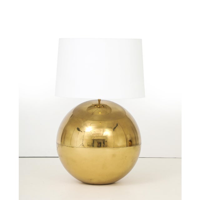 Karl Springer Orb Brass Large and Small Table Lamps For Sale - Image 18 of 18