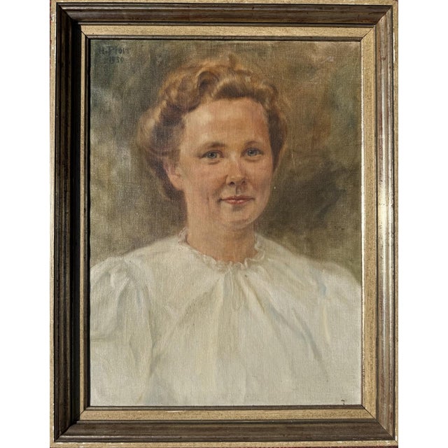 Heinrich Pforr, Portrait of Irene Claus, née Rode, Oil Painting on Canvas For Sale - Image 10 of 12
