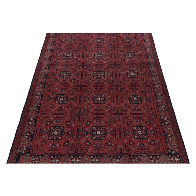 2010s Rug & Kilim’s Afghan Baluch Tribal Rug in Burgundy and Blue Geometric Patterns For Sale - Image 5 of 7