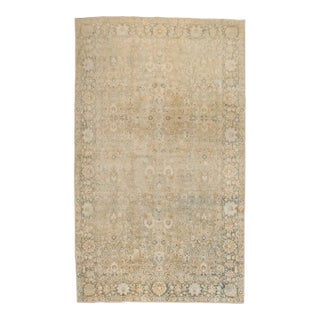 Early 20th Century Neutral Persian Tabriz Rug - 5'10" x 10'2" For Sale