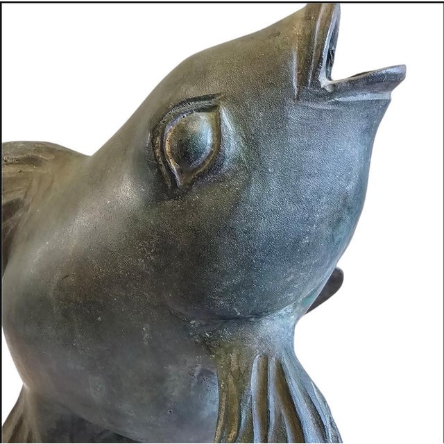1950s Japanese Art Bronze Fly Koi Fish Garden Sculptures - Set of 2 For Sale - Image 12 of 12