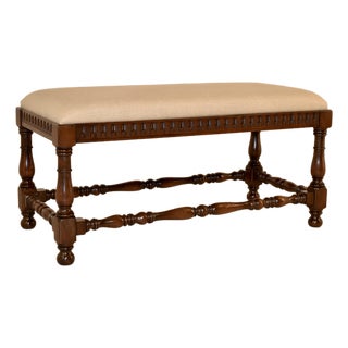English Edwardian Oak Bench, Circa 1900 For Sale