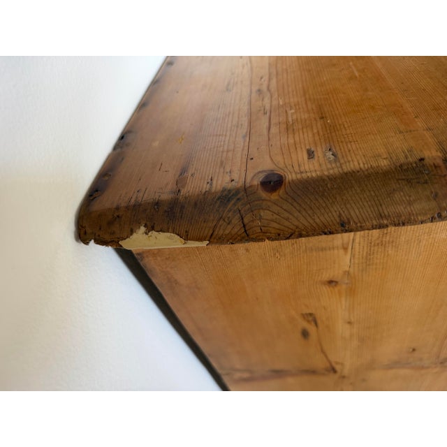 Antique English Pine Sideboard With Central Cupboard & Nine Drawers For Sale - Image 10 of 12