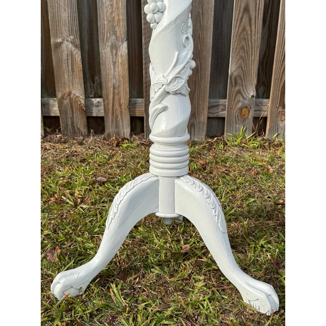 Vintage 1950s French Torchere or Plant Pot Stand Ft. Grape Vine Column & Claw Feet For Sale - Image 4 of 11