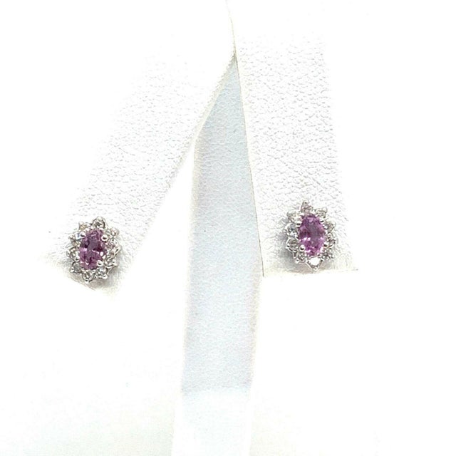 Natural Finely Faceted Quality Sapphire Diamond Earrings 18k Gold Stud 0.90 TCW Certified $2,490 921516 This is a Unique...