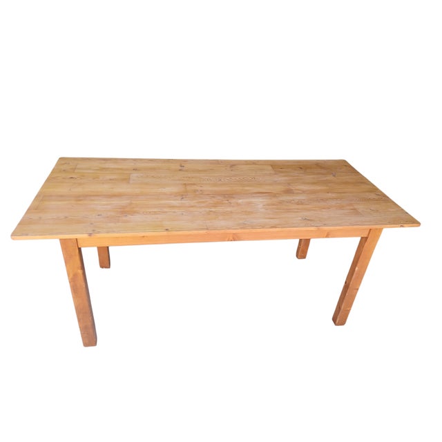 Vintage Farmhouse Table in Fir, 1980 For Sale - Image 3 of 4