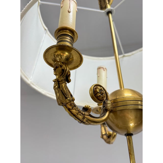 French Empire Style Bouillotte Pendant, France, 1950s For Sale - Image 9 of 13