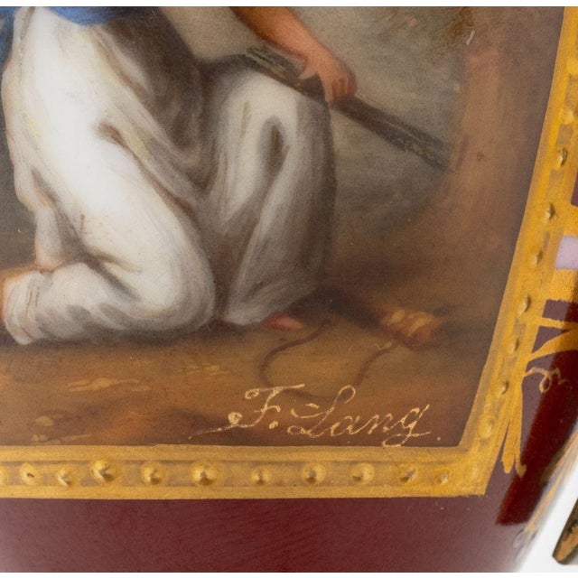 Metal Royal Vienna Porcelain Vases, 2 For Sale - Image 7 of 10