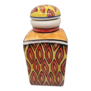 Vintage India Handcraft Ceramic Dresser Bottle With Stopper