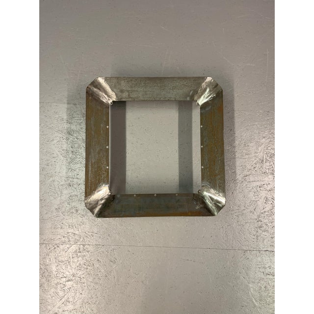 Pouf with Fish-Patterned Square Pillow and Iron Legs For Sale - Image 10 of 13