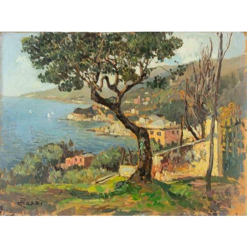 1970s Unknown, In the Hills Above Camogli, 1970s, Oil on Panel For Sale - Image 5 of 5