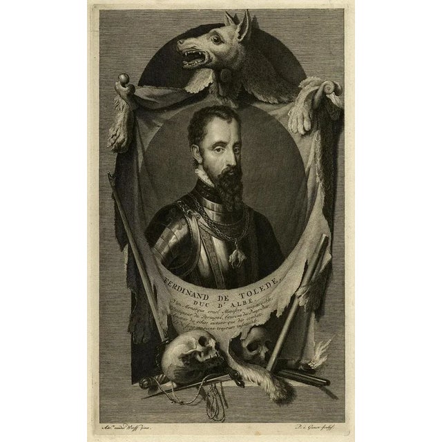 Portrait of Fernando Alvarez de Toledo y Pimentel, 1690, Paper For Sale - Image 3 of 6