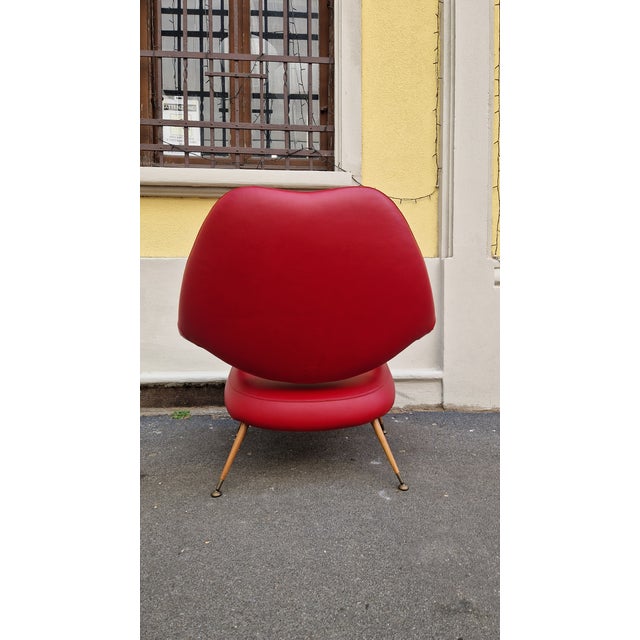 Set of Model DU55 Chairs in Red Leather by Gastone Rinaldi for Poltrona Frau, 1954 For Sale - Image 12 of 18