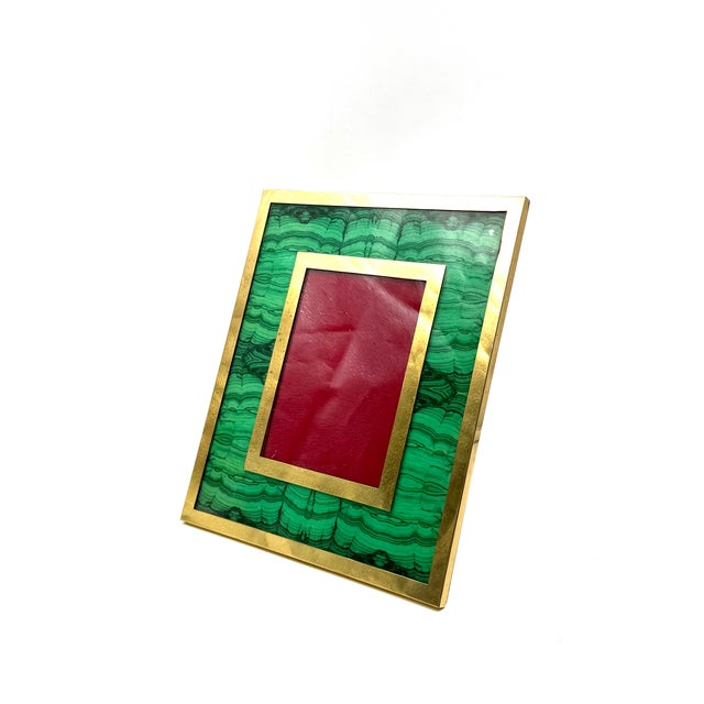 Mid-Century Faux Malachite Picture Frame, Italy 1970s For Sale - Image 11 of 12