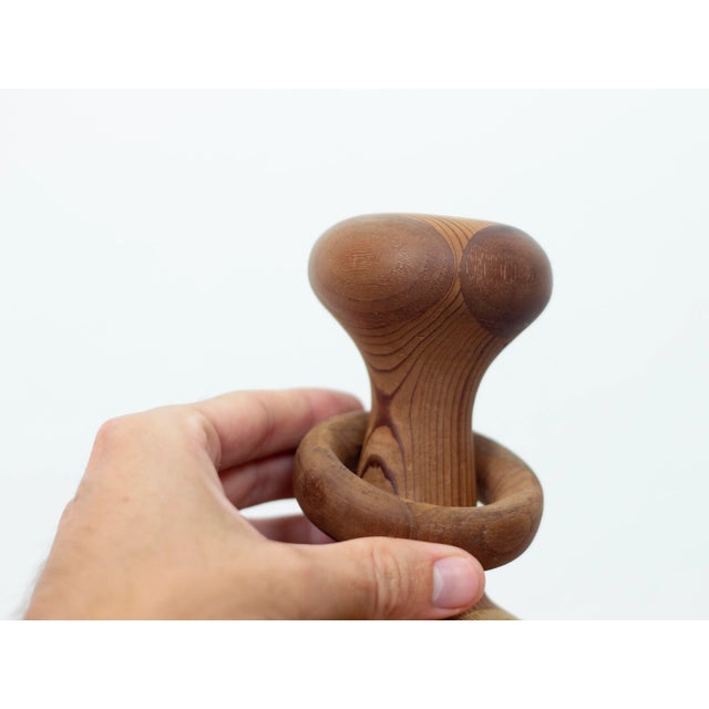 1960s Vintage Folk Art Turned Pine Wood Sculpture For Sale - Image 5 of 12