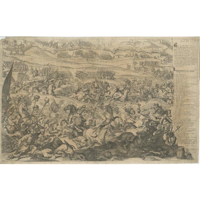 Arnoldo Van Westerhout, Battle of Vienna in 1683, 1725, Etching For Sale - Image 10 of 10