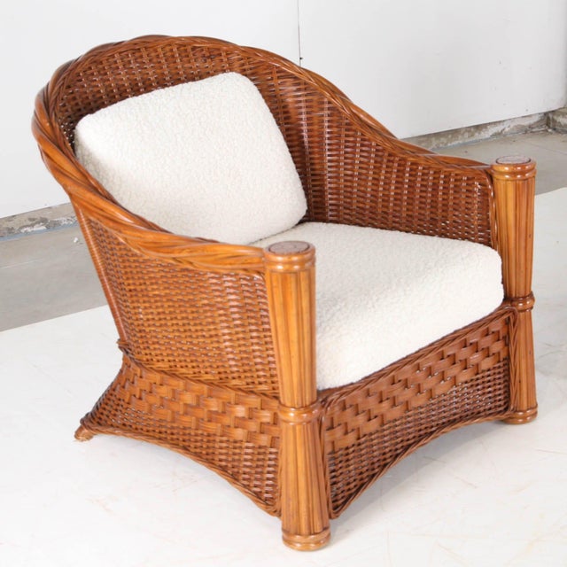 Rattan Living Room Set, 1970s, Set of 3 For Sale - Image 11 of 18