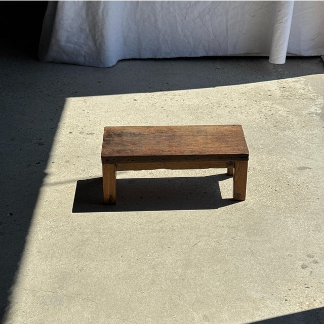 Small Antique Rectangular Four-Legged Teak Bench, Indonesia, 1980s For Sale - Image 10 of 18