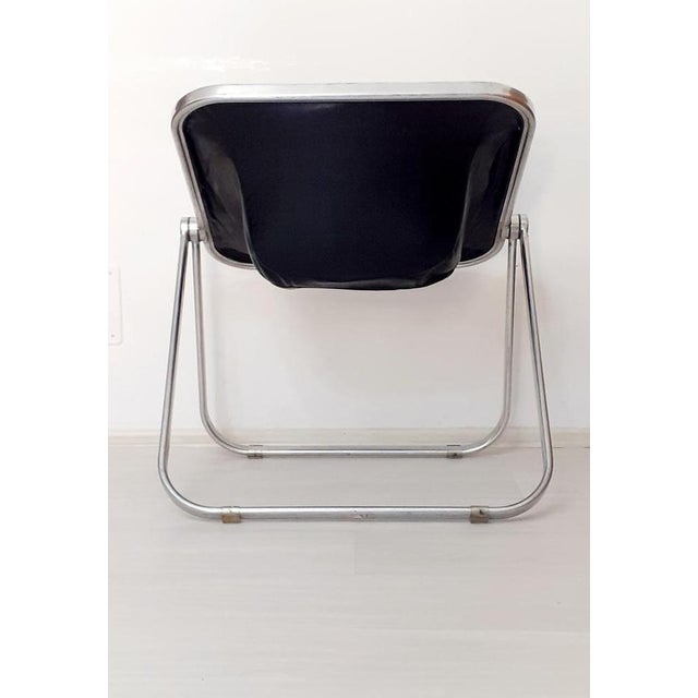 Black Leather Plona Folding Armchair by Giancarlo Piretti for Anonima Castelli, Italy, 1970 For Sale - Image 6 of 12