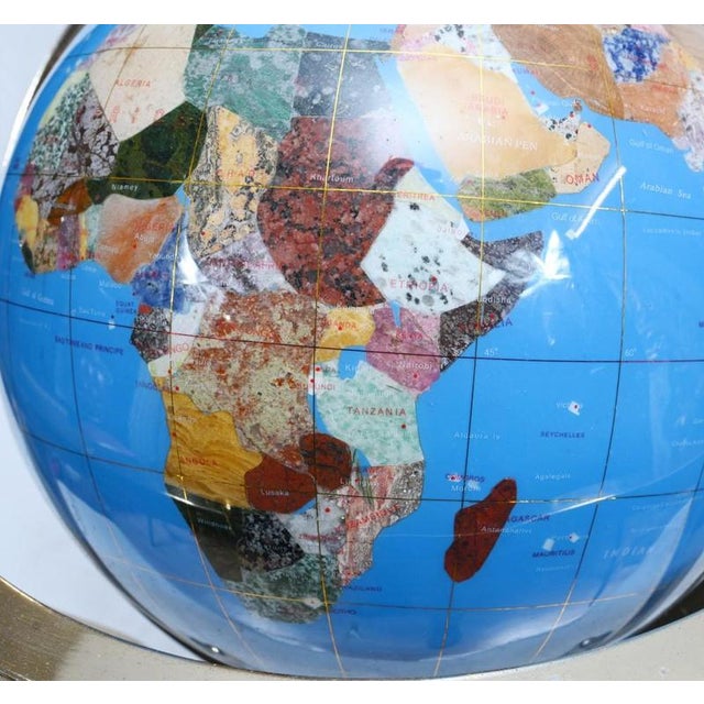 World Globe Compasss in Stone and Brass For Sale - Image 6 of 15