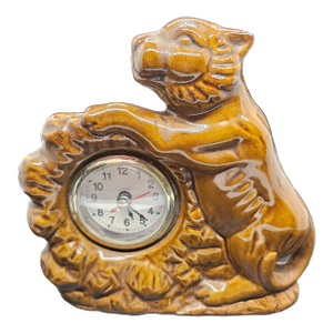 Vintage MCM Brown Panther Clock