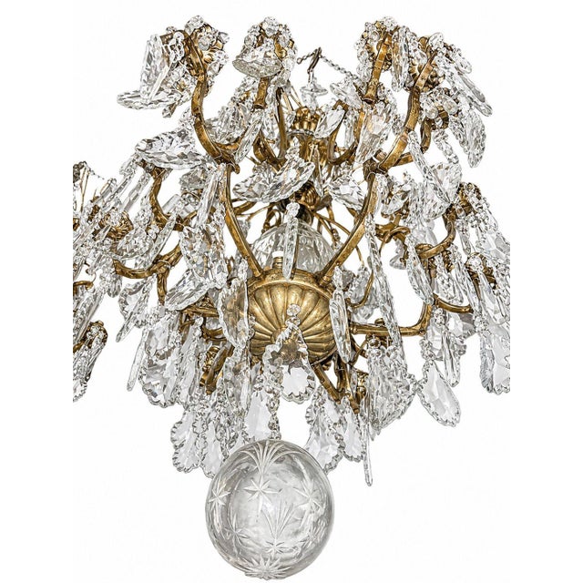 Early 20th Century. French Bronze & Cut Crystal Chandeliers - a Pair For Sale - Image 4 of 8