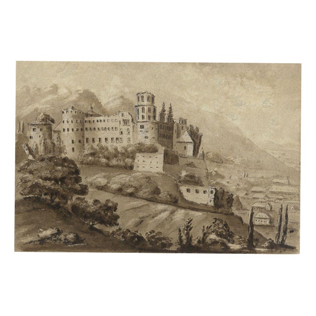 James Hamilton Stanhope, Heidelberg Castle from the Neckar, 1819, Watercolour For Sale