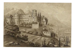 James Hamilton Stanhope, Heidelberg Castle from the Neckar, 1819, Watercolour