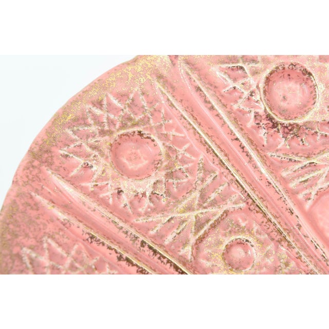 1950s Vintage Ceramic Bowl in PInk With Gold, 1960's For Sale - Image 5 of 12
