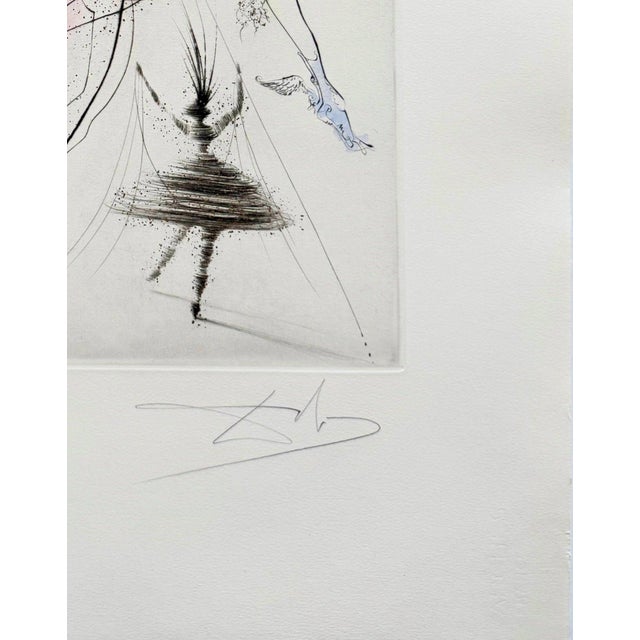 Salvador Dali, Urania, 1971, Hand-Coloured Drypoint Etching For Sale - Image 3 of 7