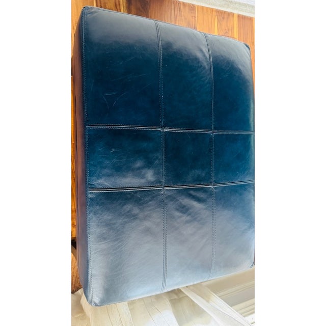 Ambella Leather Wingback Lounge Chair W/ Matching Ottoman For Sale In Baton Rouge - Image 6 of 9