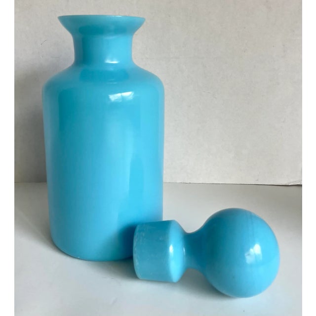 1940's Portieux Vallerysthal French Blue Opaline Decanter For Sale In Los Angeles - Image 6 of 8
