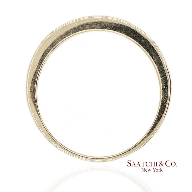 Early 21st Century 14k 585 Solid Yellow Gold Natural Diamond Band Ring, Size 8 For Sale - Image 5 of 12