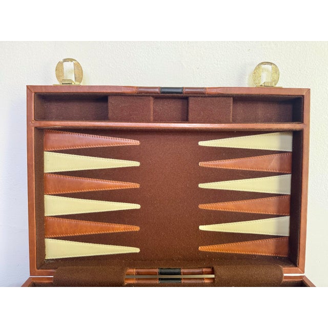 Handsome classic Backgammon game in tan, brown, and black case for playing at home or on the road..Features complete...