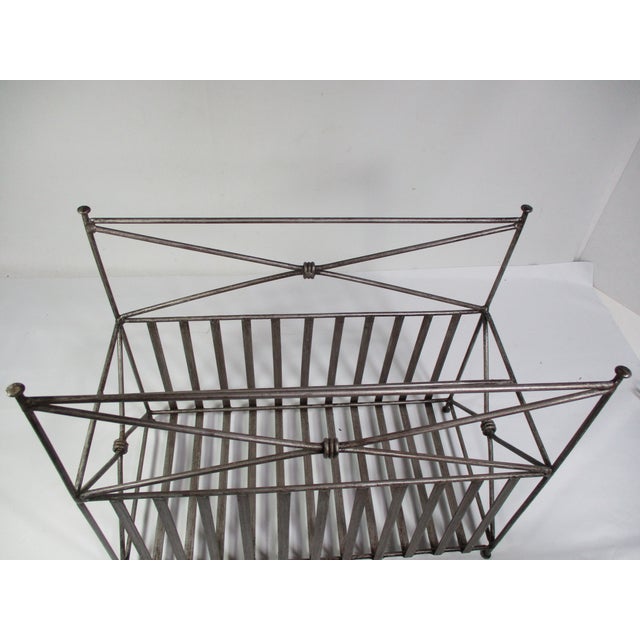 Mid 20th Century Iron Magazine Rack For Sale - Image 6 of 8