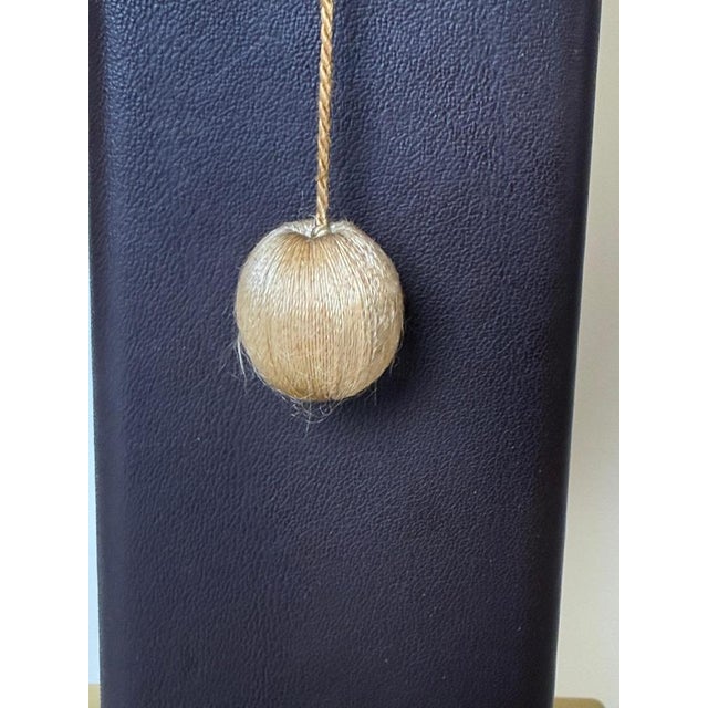 Metal Leather and Brass Table Lamp, 1980s For Sale - Image 7 of 18