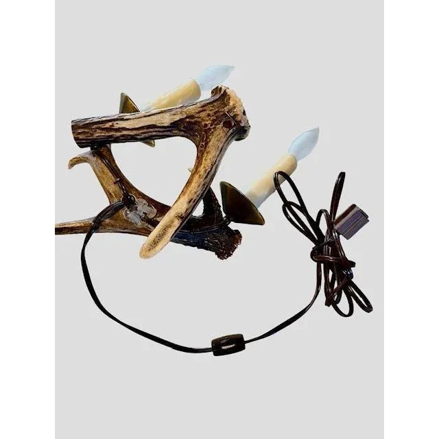 1960s Vintage 1960s Antler Wall Sconce For Sale - Image 5 of 5