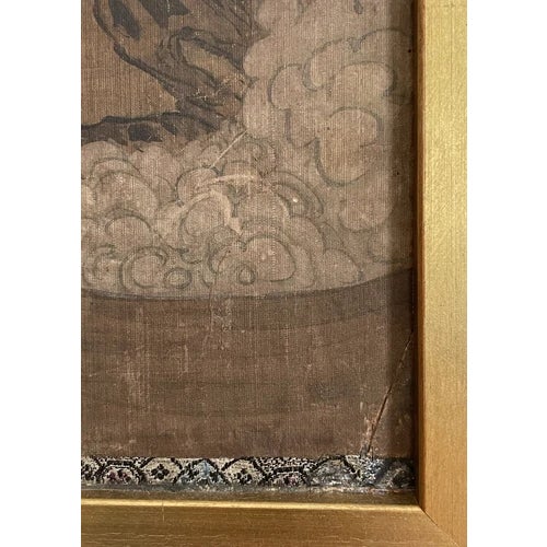 18th Century Asian Antique Chinese Goddess Painted on Silk and Framed For Sale - Image 10 of 12