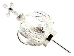 Marian Crown in Filigree Silver with Cross