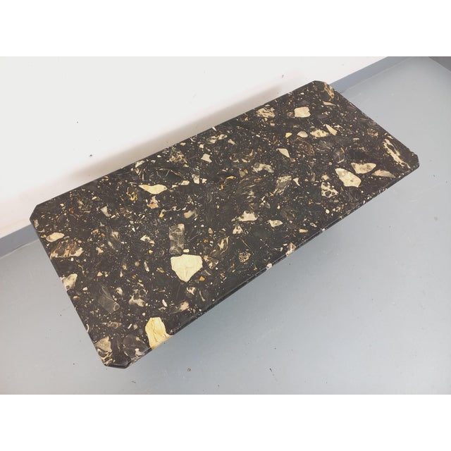 Vintage Rectangular Coffee Table in Black Marble and Smoked Glass, 1960s For Sale - Image 10 of 18