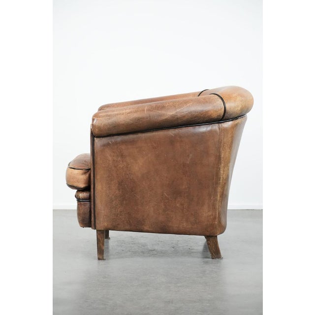 1990s Vintage Club Chair in Sheepskin Leather For Sale - Image 5 of 14