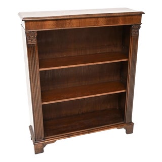 Antique Victorian Walnut Open Bookcase, 1850 For Sale