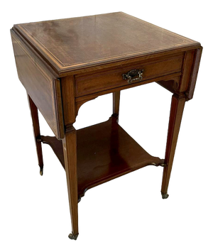 Antique Edwardian Mahogany Inlaid Occasional Table