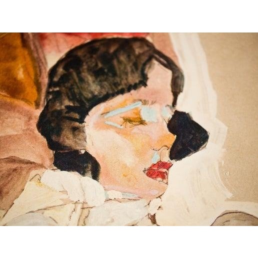 Modern Egon Schiele Lithograph "Reclining Semi Nude" For Sale - Image 3 of 4