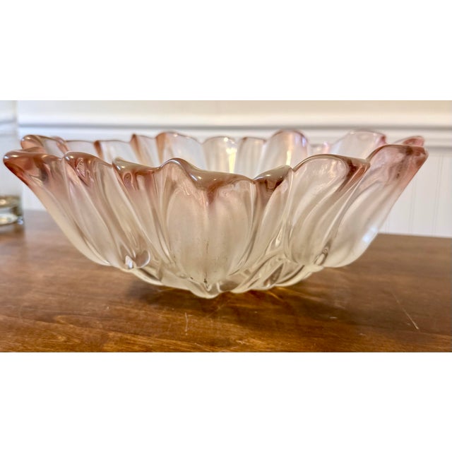 Mikasa Mikasa Walthn Glas Pink Tulip Crystal Bowl For Sale - Image 4 of 11
